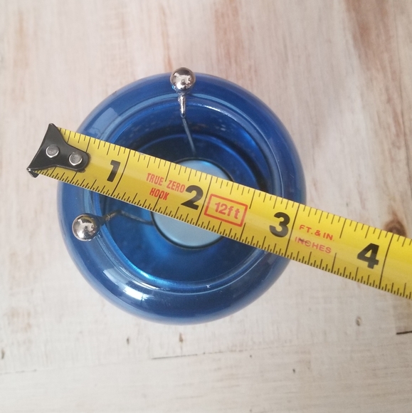 Cobalt blue/ silver mercury glass tealight holder - Picture 6 of 9